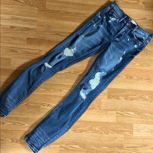 Size 5 Distressed Ripped Blue Jeans